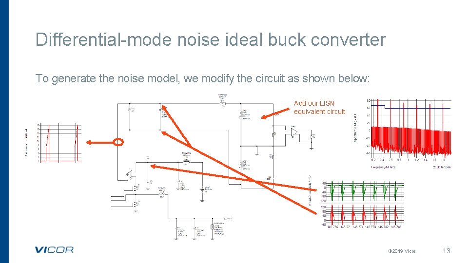 Differential-mode noise ideal buck converter To generate the noise model, we modify the circuit