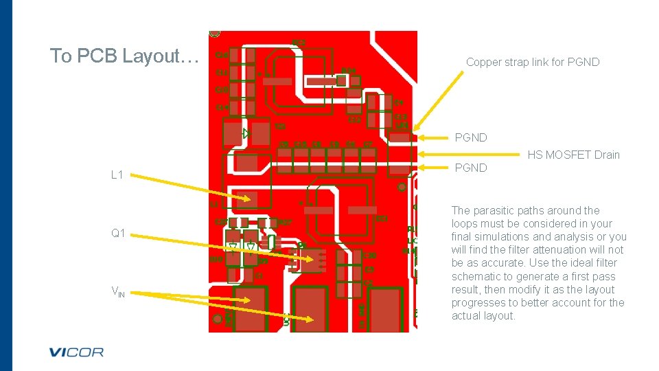 To PCB Layout… Copper strap link for PGND HS MOSFET Drain L 1 Q