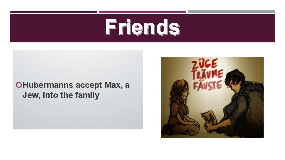 Friends Hubermanns accept Max, a Jew, into the family 
