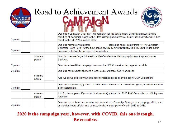 Road to Achievement Awards 2020 is the campaign year, however, with COVID, this one