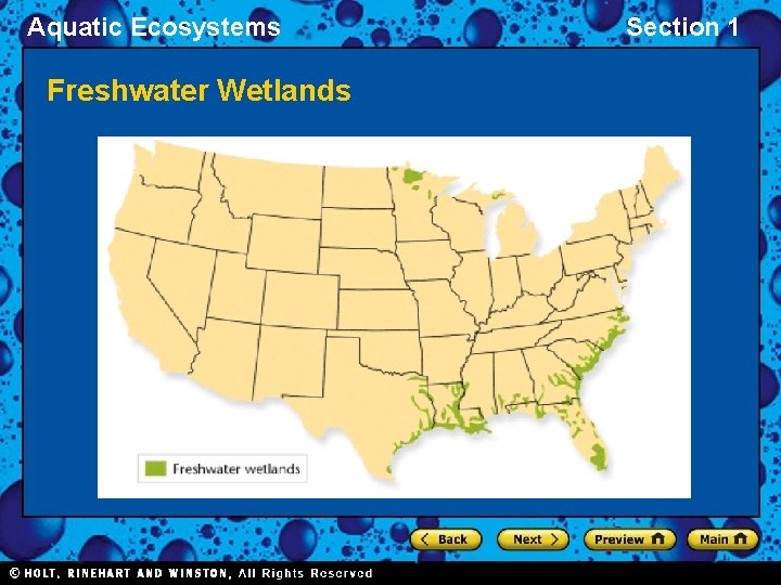 Aquatic Ecosystems Freshwater Wetlands Section 1 