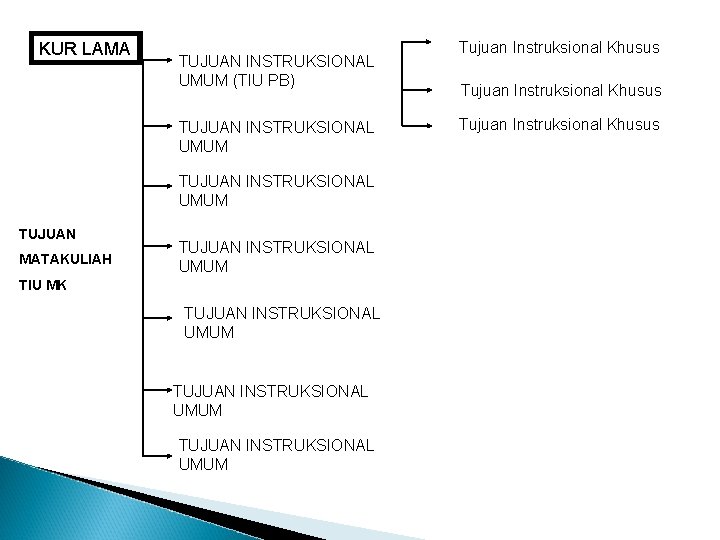 KUR LAMA TUJUAN INSTRUKSIONAL UMUM (TIU PB) TUJUAN INSTRUKSIONAL UMUM TUJUAN MATAKULIAH TUJUAN INSTRUKSIONAL