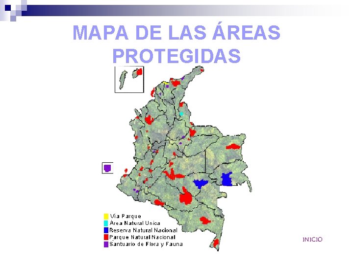 MAPA DE LAS ÁREAS PROTEGIDAS INICIO 