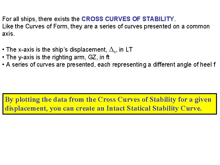 For all ships, there exists the CROSS CURVES OF STABILITY. Like the Curves of
