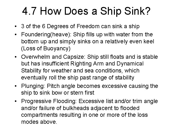 4. 7 How Does a Ship Sink? • 3 of the 6 Degrees of