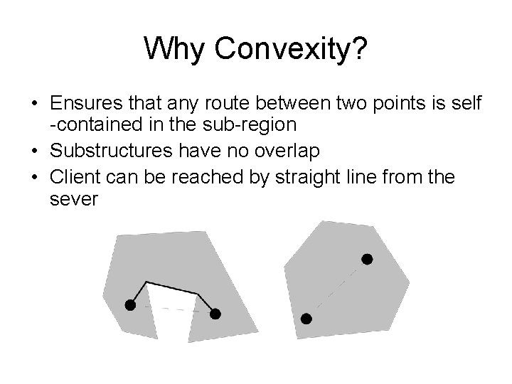 Why Convexity? • Ensures that any route between two points is self -contained in