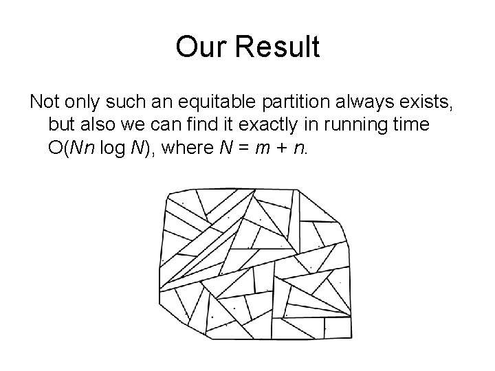 Our Result Not only such an equitable partition always exists, but also we can