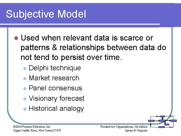 Subjective Model l Used when relevant data is scarce or patterns & relationships between