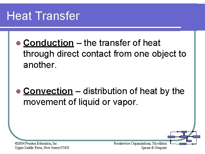 Heat Transfer l Conduction – the transfer of heat through direct contact from one