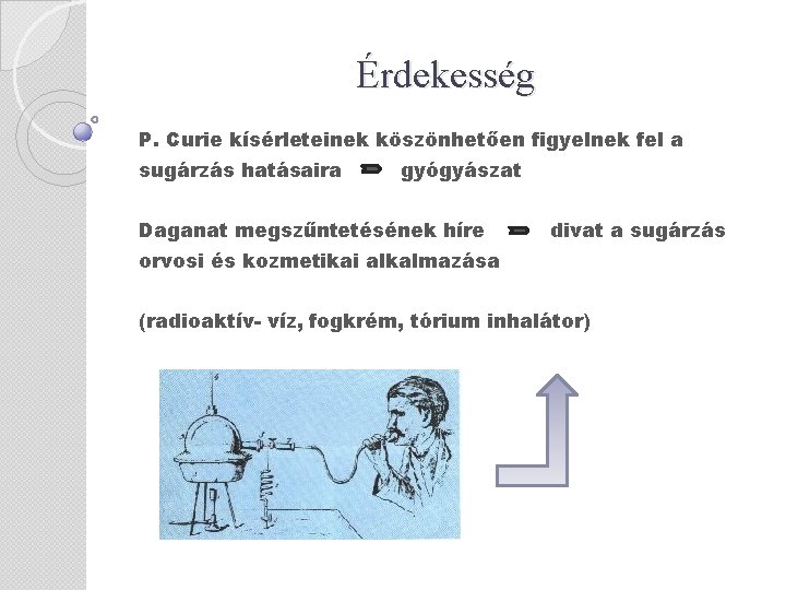 Érdekesség P. Curie kísérleteinek köszönhetően figyelnek fel a sugárzás hatásaira gyógyászat Daganat megszűntetésének híre