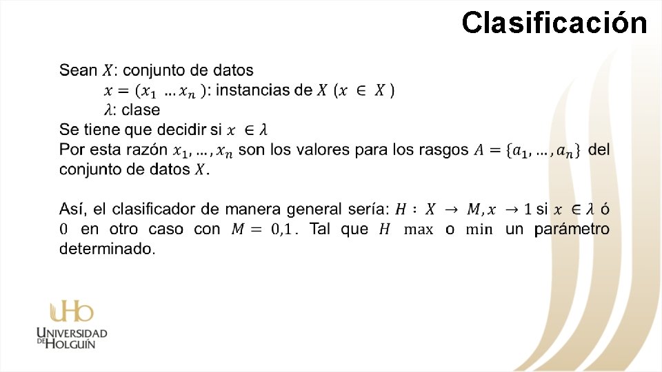 Clasificación 