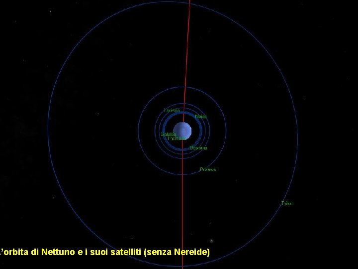 L’orbita di Nettuno e i suoi satelliti (senza Nereide) 