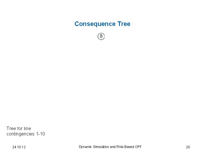 Consequence Tree for line contingencies 1 -10 24. 10. 12 Dynamic Simulation and Risk-Based