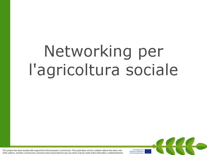 Networking per l'agricoltura sociale 