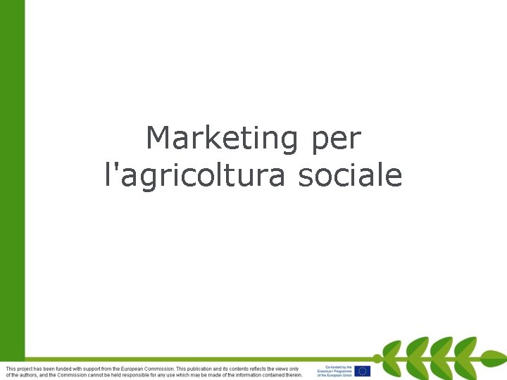 Marketing per l'agricoltura sociale 