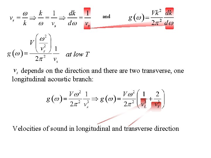 and at low T depends on the direction and there are two transverse, one