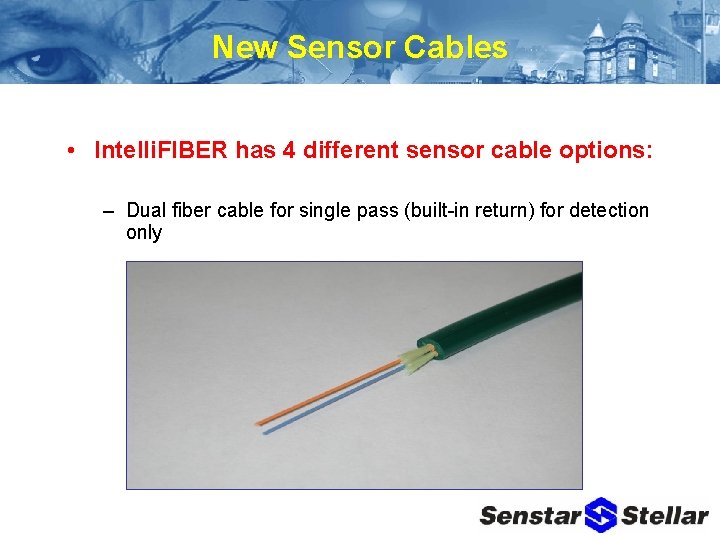 New Sensor Cables • Intelli. FIBER has 4 different sensor cable options: – Dual