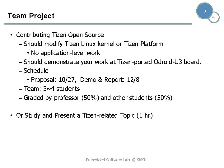 3 Team Project 44 • Contributing Tizen Open Source – Should modify Tizen Linux