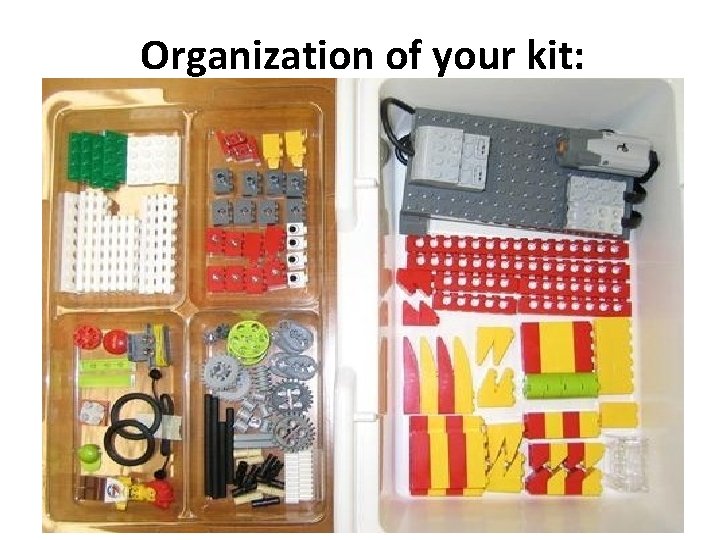 Organization of your kit: 