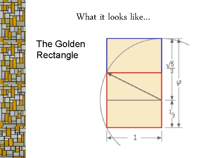 What it looks like… The Golden Rectangle 