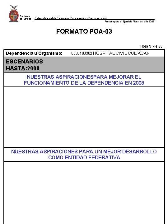 Gobierno del Estado Sistema Integral de Planeación, Programación y Presupuestación Proceso para el Ejercicio