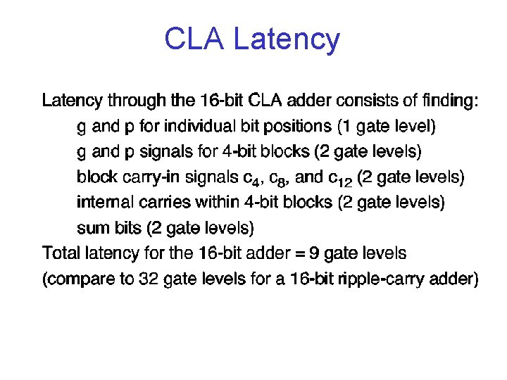 CLA Latency 