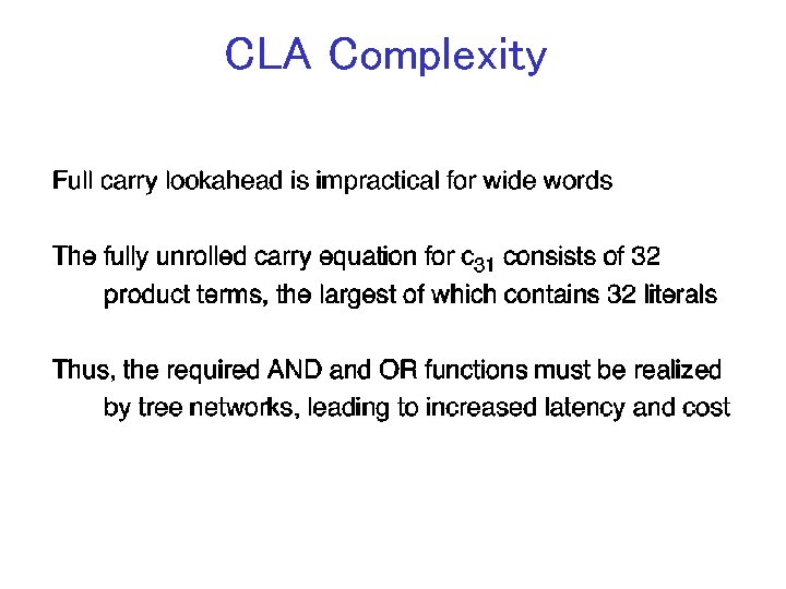 CLA Complexity 