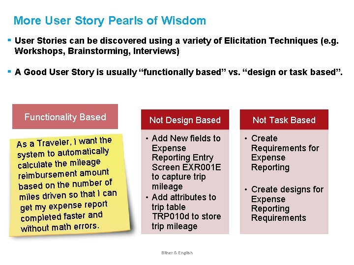 More User Story Pearls of Wisdom ▪ User Stories can be discovered using a