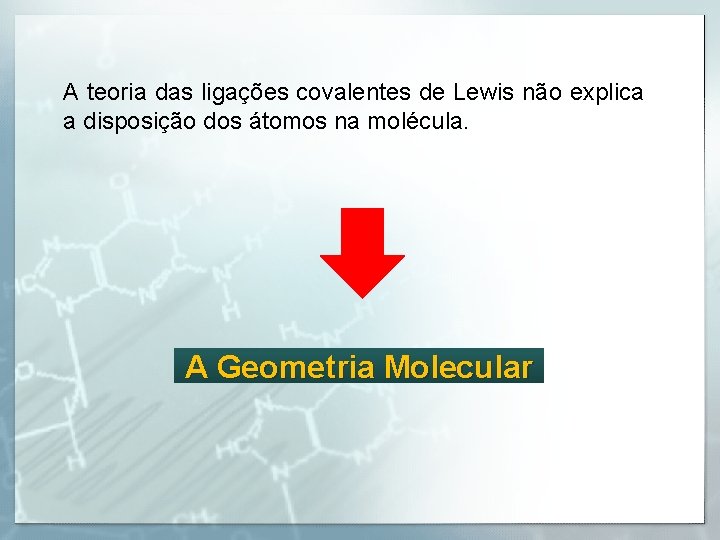 A teoria das ligações covalentes de Lewis não explica a disposição dos átomos na