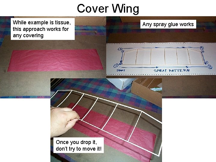 Cover Wing While example is tissue, this approach works for any covering Once you