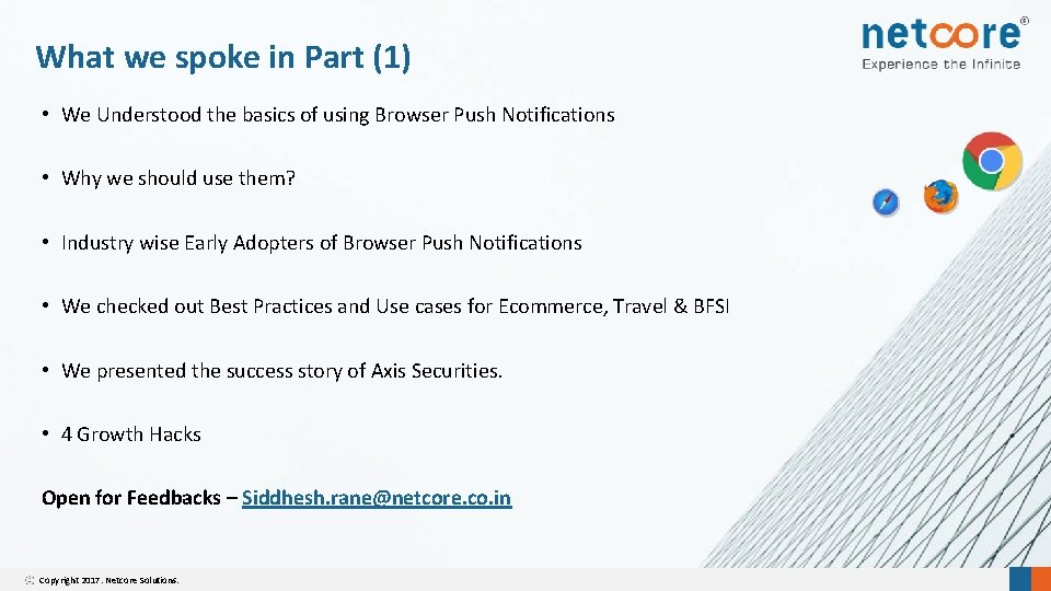 What we spoke in Part (1) • We Understood the basics of using Browser
