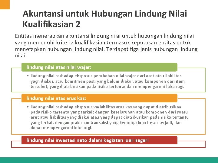 Akuntansi untuk Hubungan Lindung Nilai Kualifikasian 2 Entitas menerapkan akuntansi lindung nilai untuk hubungan