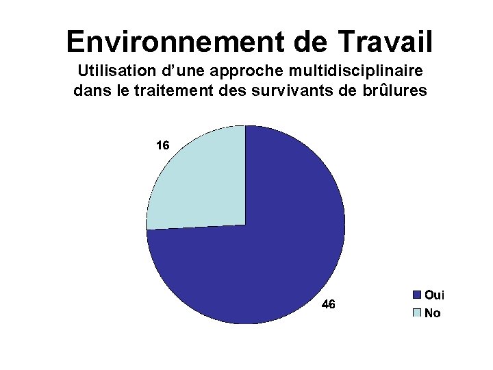 Environnement de Travail Utilisation d’une approche multidisciplinaire dans le traitement des survivants de brûlures