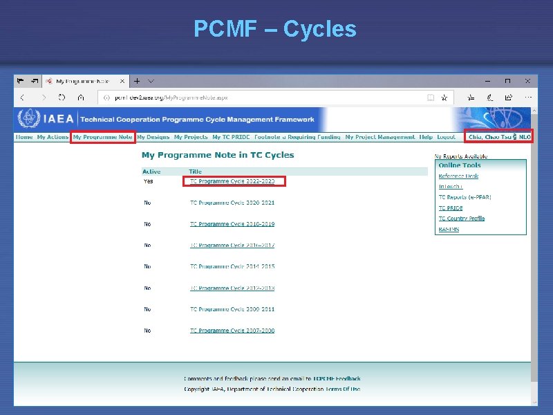 PCMF – Cycles 5/6/2009 