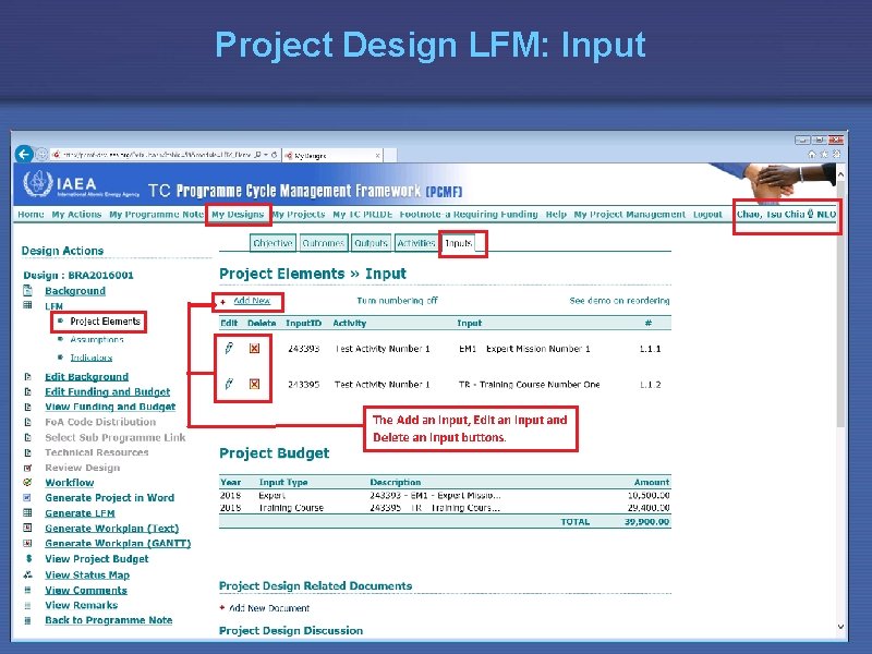 Project Design LFM: Input 