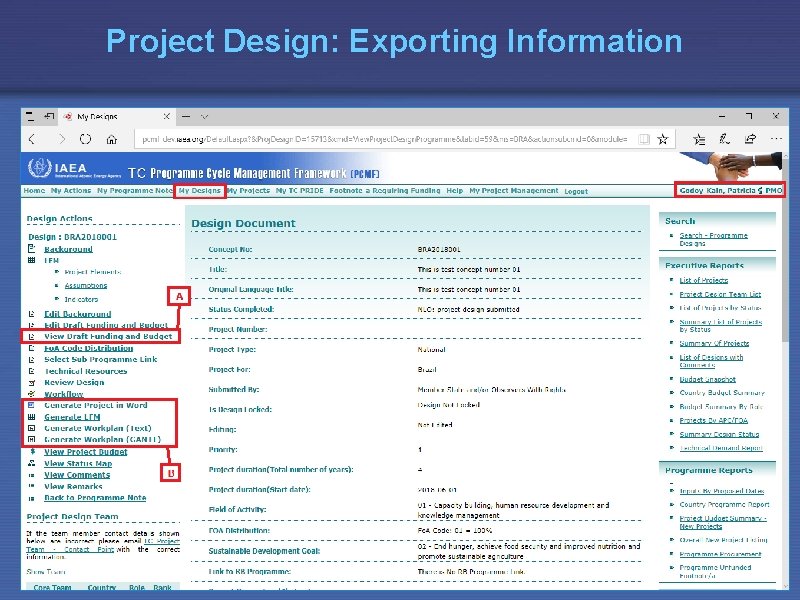 Project Design: Exporting Information 