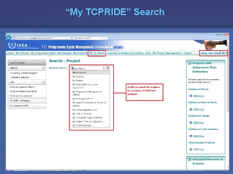 “My TCPRIDE” Search 