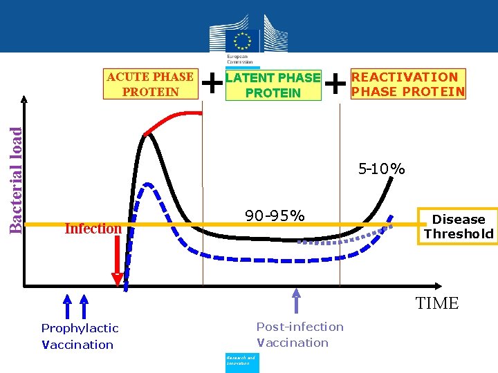 Bacterial load ACUTE PHASE PROTEIN + + LATENT PHASE PROTEIN REACTIVATION PHASE PROTEIN 5