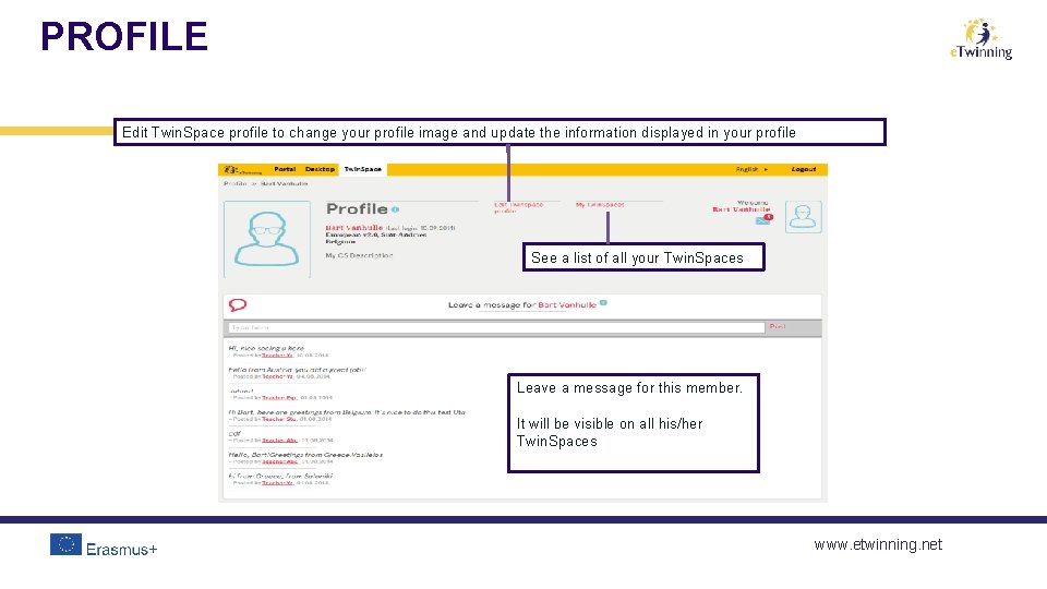 PROFILE Edit Twin. Space profile to change your profile image and update the information
