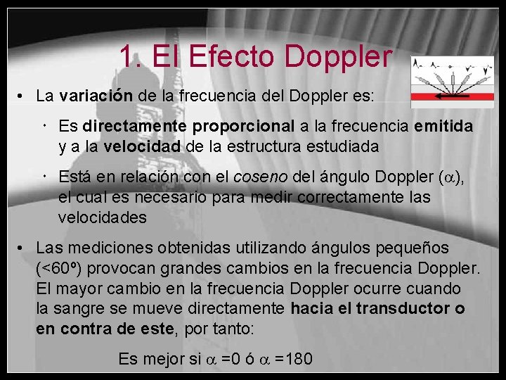 1. El Efecto Doppler • La variación de la frecuencia del Doppler es: Es