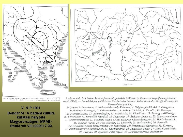 V. N-P 1991 Bondár M. : A badeni kultúra kutatási helyzete Magyarországon. MFMÉStud. Arch