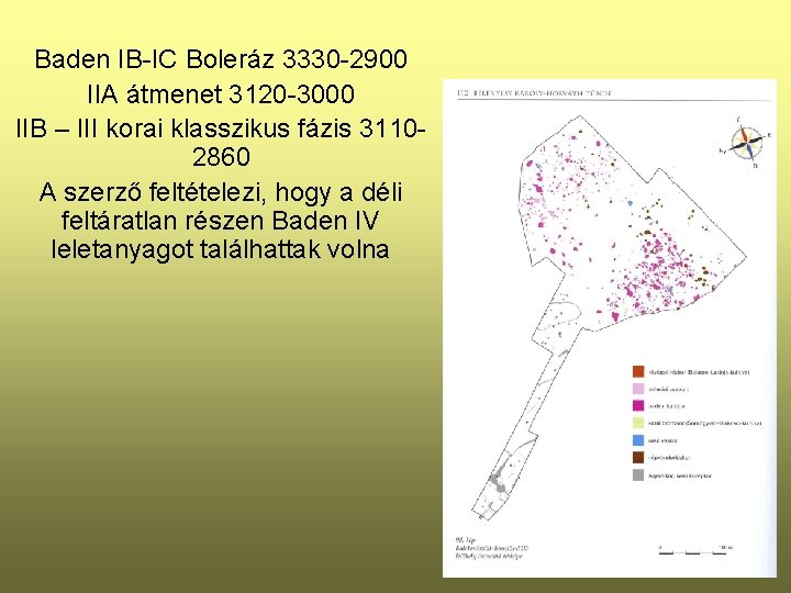 Baden IB-IC Boleráz 3330 -2900 IIA átmenet 3120 -3000 IIB – III korai klasszikus