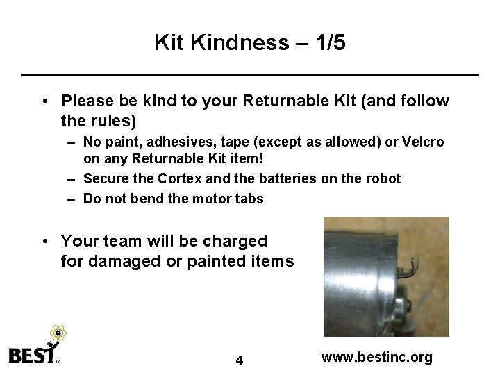 Kit Kindness – 1/5 • Please be kind to your Returnable Kit (and follow