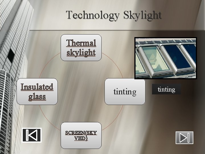 Technology Skylight Thermal skylight Insulated glass tinting SCREEN(SKY VHD) tinting 