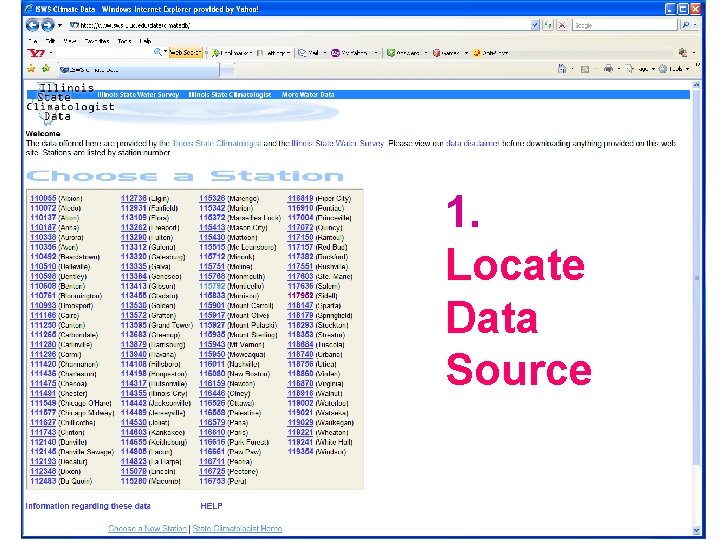 1. Locate Data Source 