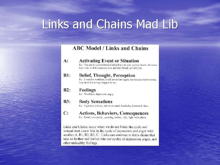 Links and Chains Mad Lib 