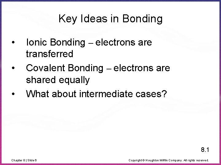 Key Ideas in Bonding • • • Ionic Bonding – electrons are transferred Covalent