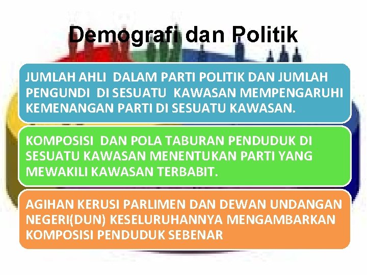 Demografi dan Politik JUMLAH AHLI DALAM PARTI POLITIK DAN JUMLAH PENGUNDI DI SESUATU KAWASAN