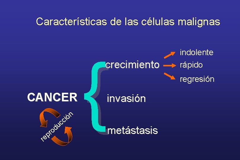 Características de las células malignas { crecimiento CANCER n ó i c c u