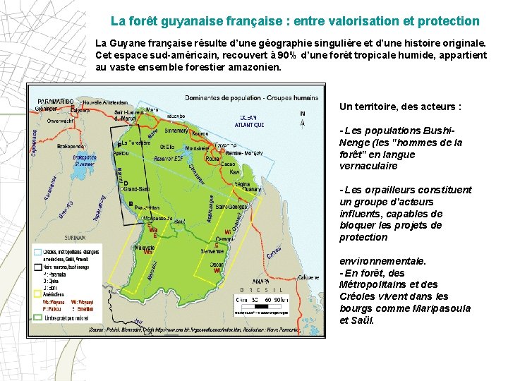 La forêt guyanaise française : entre valorisation et protection La Guyane française résulte d’une